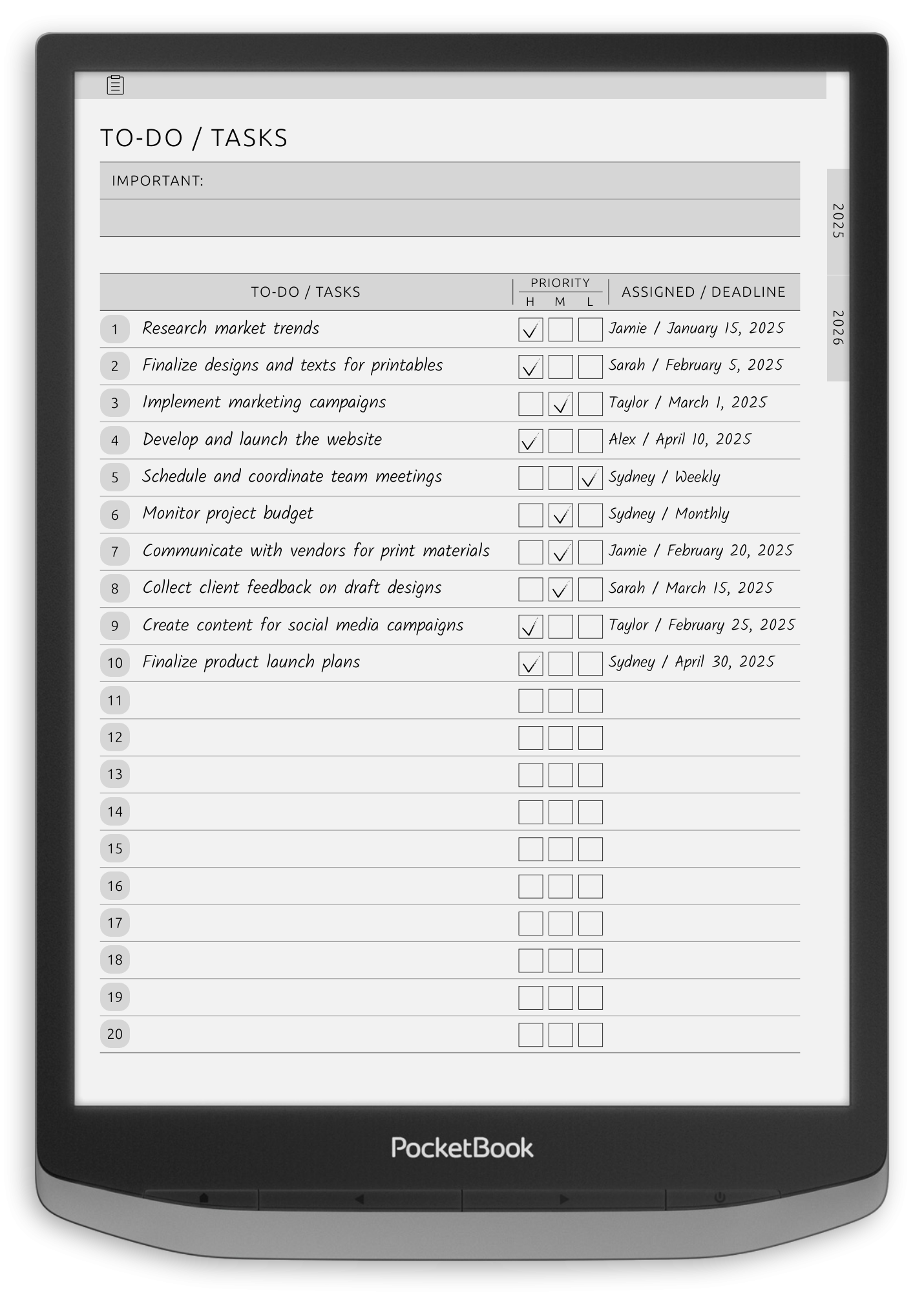 ONYX BOOX - Custom Section Book - Portrait Contrast Theme