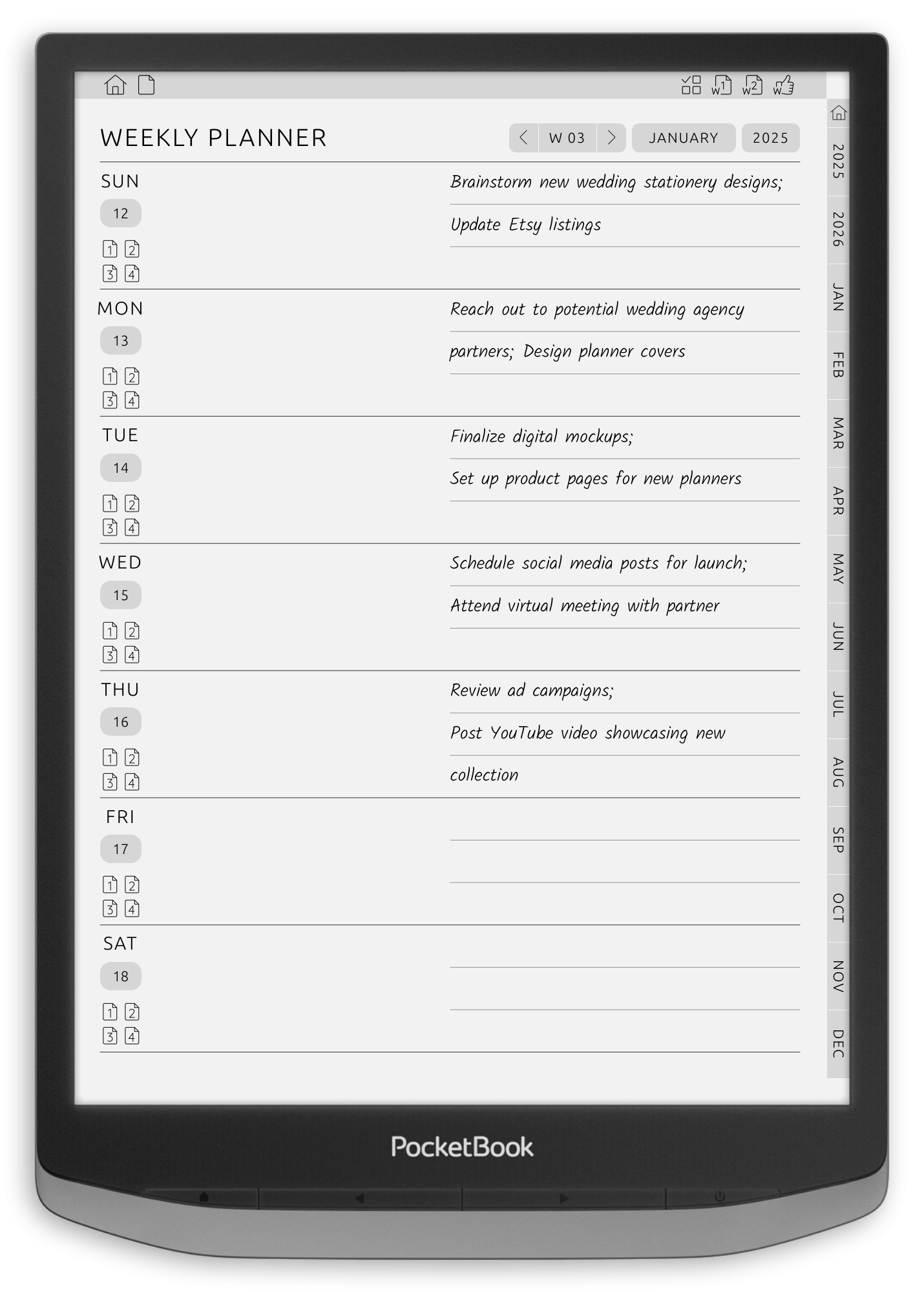 ONYX BOOX - Weekly Journal - Portrait Contrast Theme