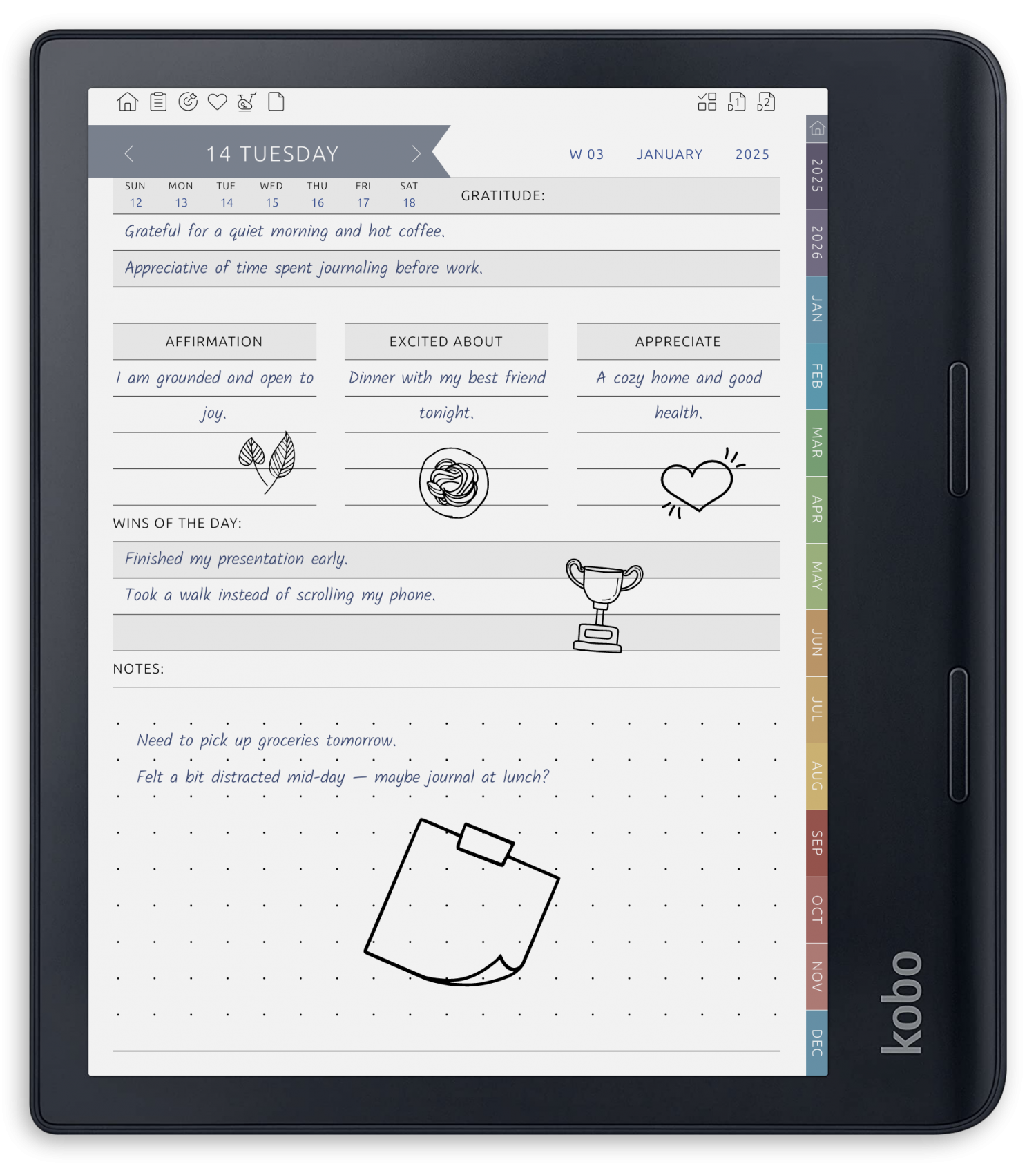 ONYX BOOX - Gratitude Planner - Portrait Contrast Theme