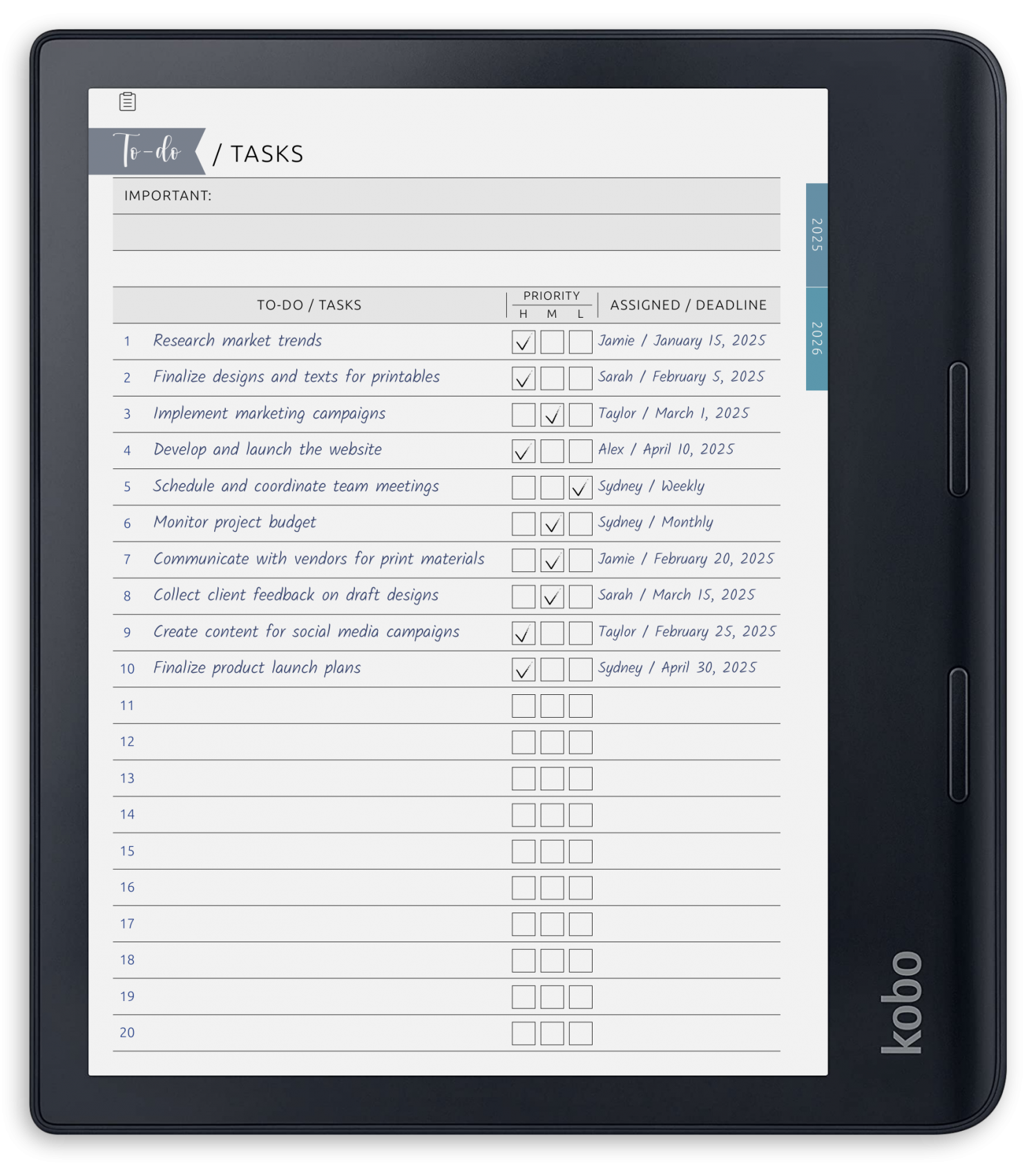 ONYX BOOX - Custom Section Book - Portrait Contrast Theme