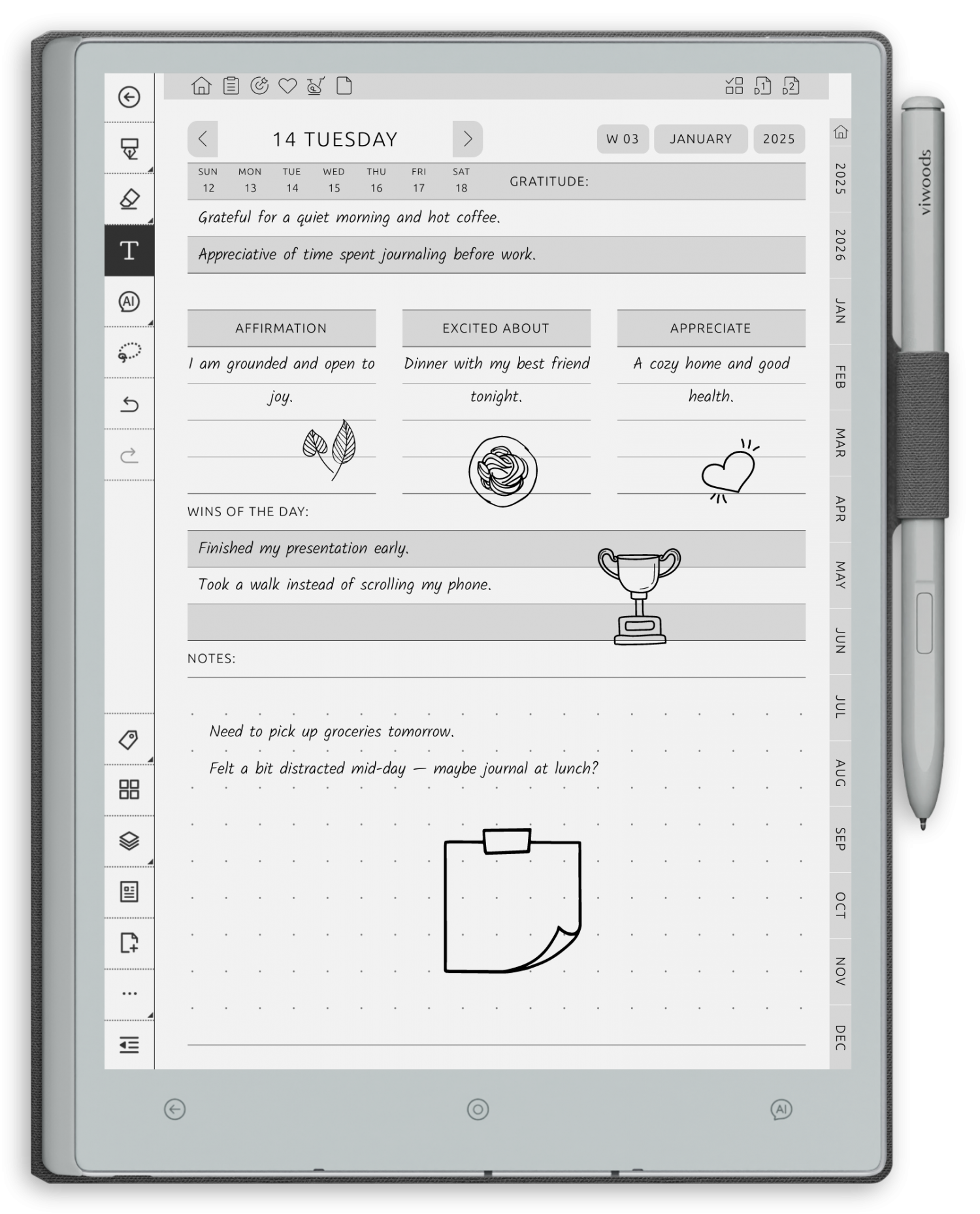 reMarkable Gratitude Planner - Portrait Elegant-Color Theme