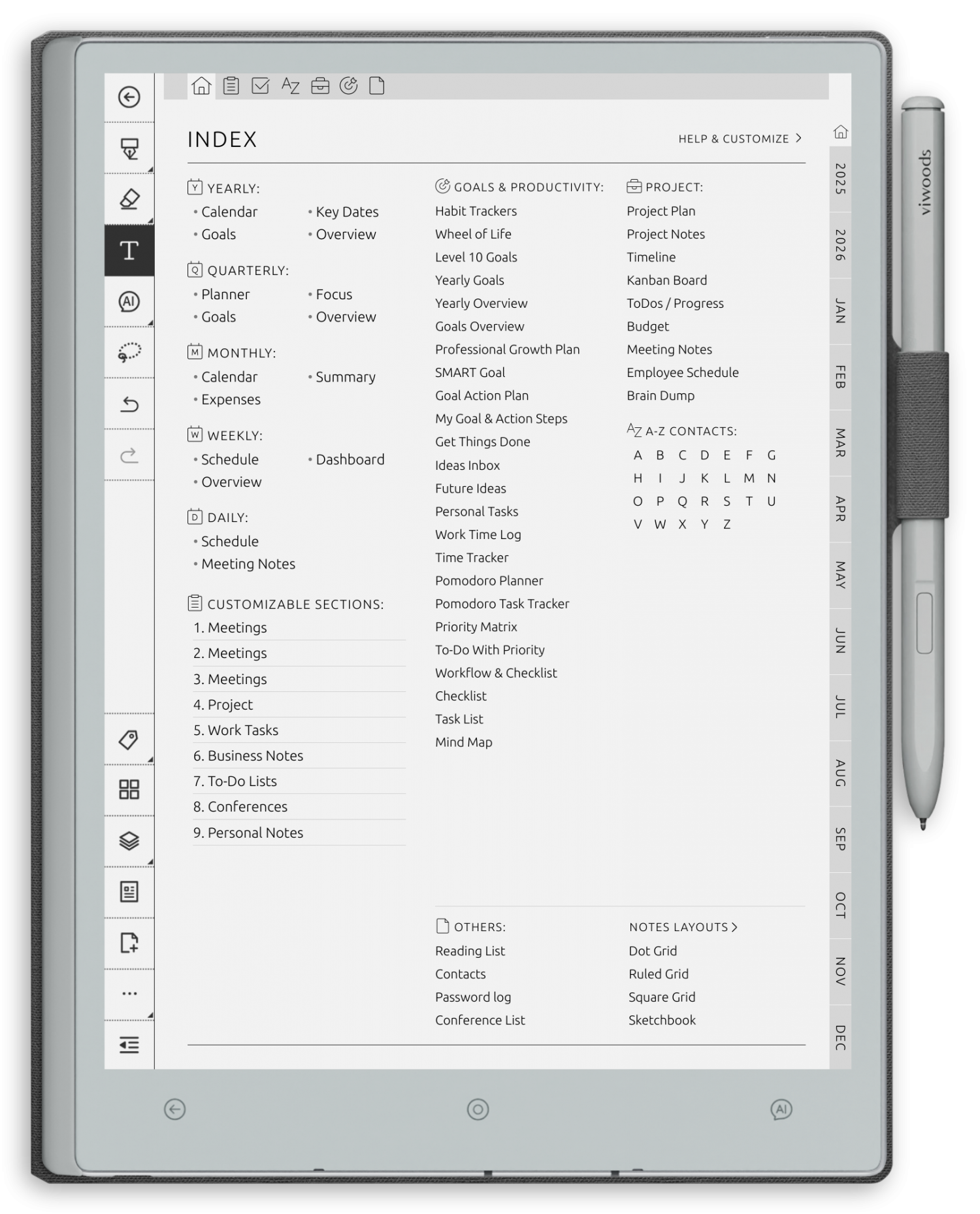 reMarkable Business Meeting Notes - Portrait Contrast Theme