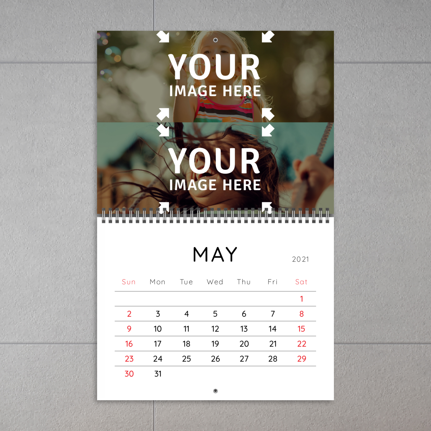 Custom Minimalist Photo Calendar Add photos and customize online
