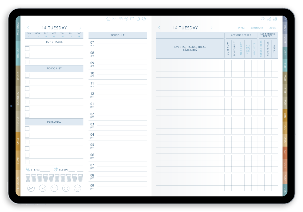 Daily Productivity Digital Planner (Light Theme) - Download for iPad ...