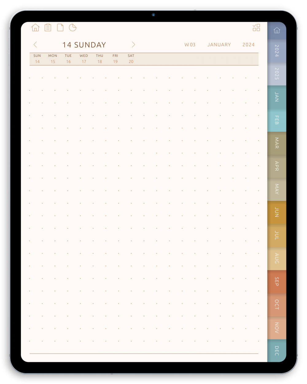 Download Digital Bullet Journal PDF for GoodNotes, iPad (Dark)