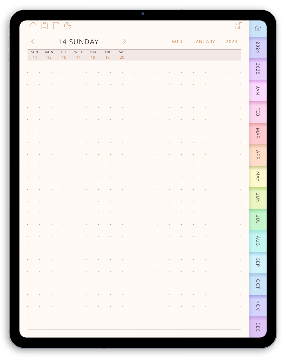 Download Digital Bullet Journal PDF for GoodNotes, iPad (Dark)