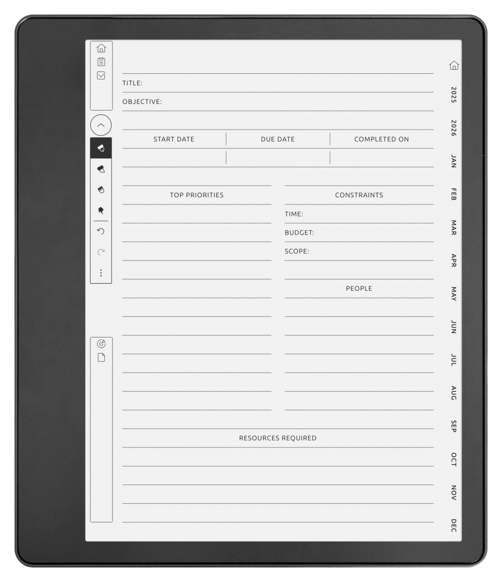 Download Kindle Scribe Project Planner Hyperlinked PDF