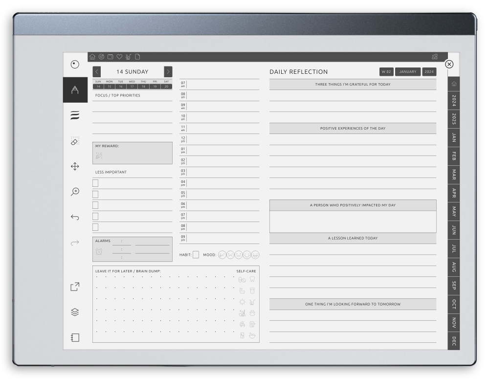 Download ADHD Planner for reMarkable (Hyperlinked PDF)