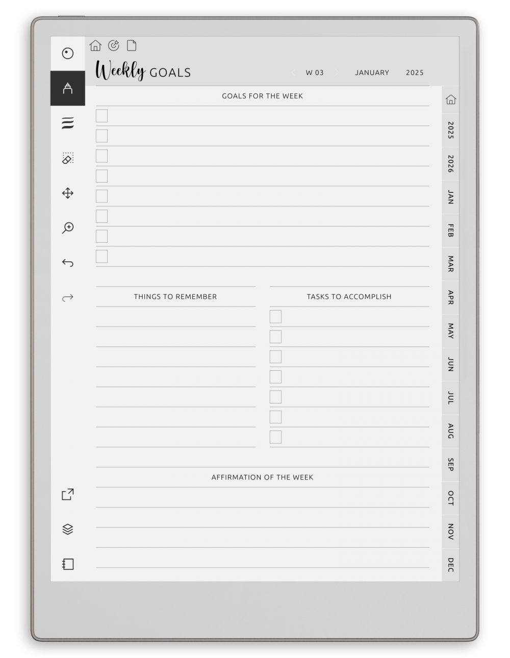 Goal Planner for reMarkable – SMART Template for Productivity