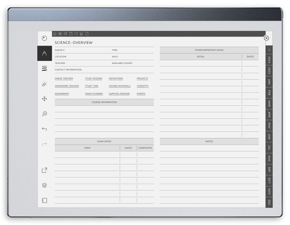 Download reMarkable Student Planner Hyperlinked PDF