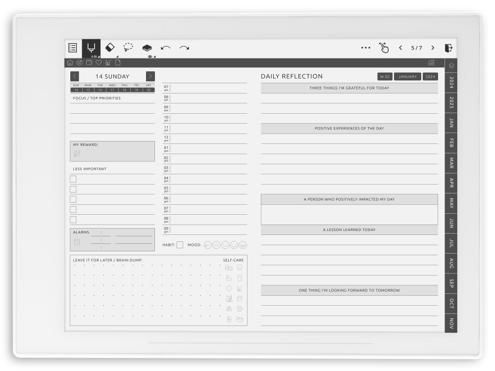 Download Supernote ADHD Planner Hyperlinked PDF