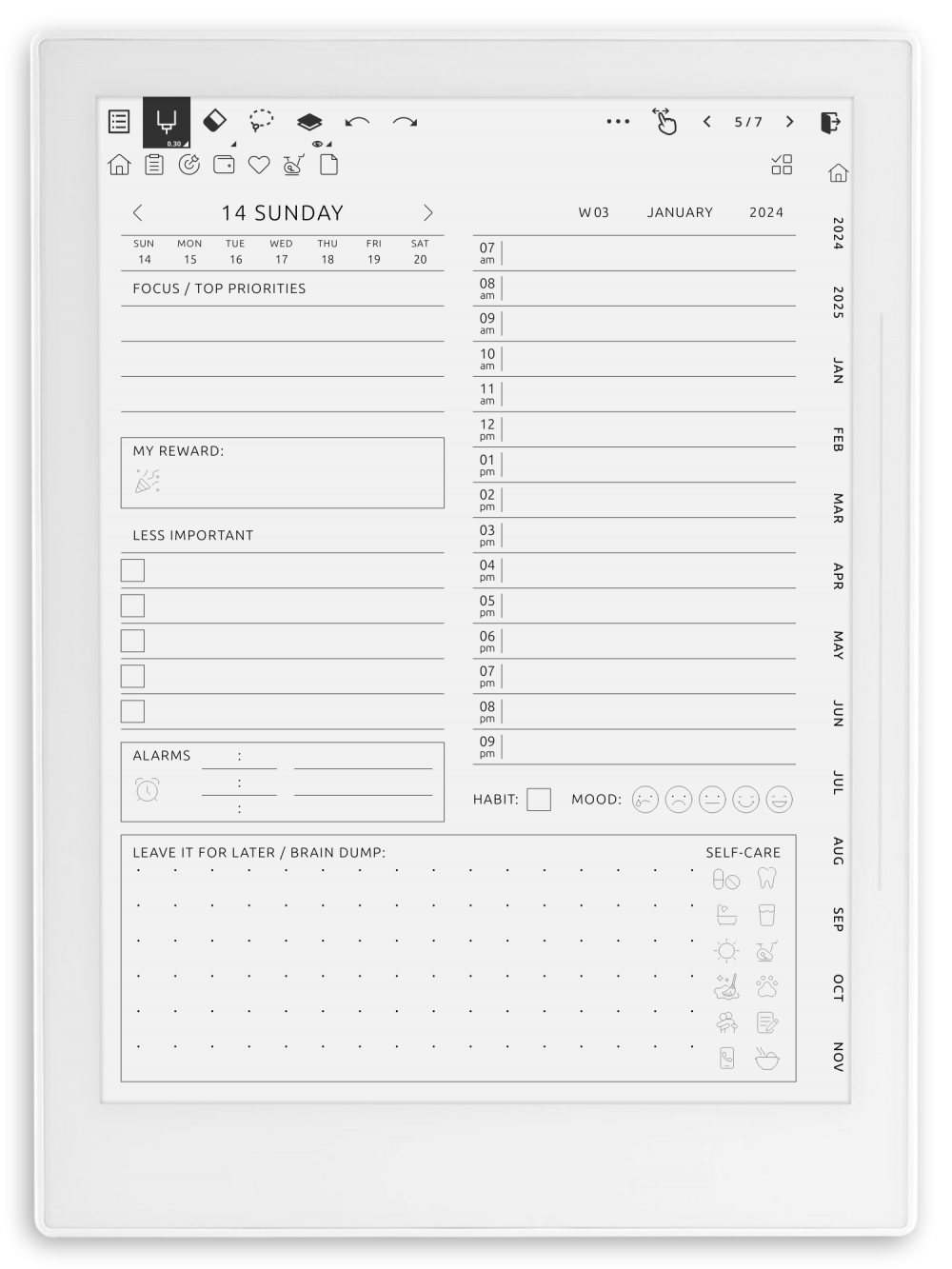 Download Supernote ADHD Planner Hyperlinked PDF