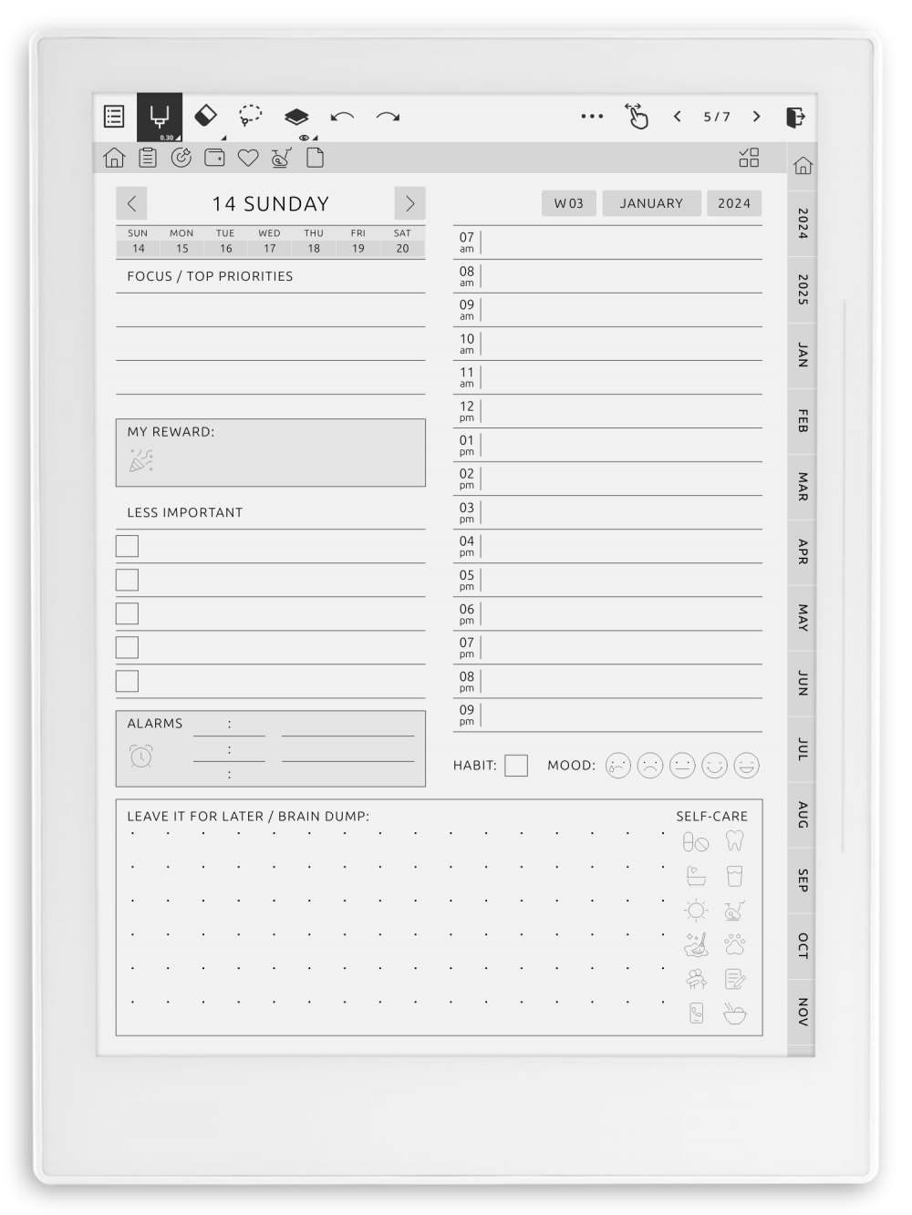 Download Supernote ADHD Planner Hyperlinked PDF