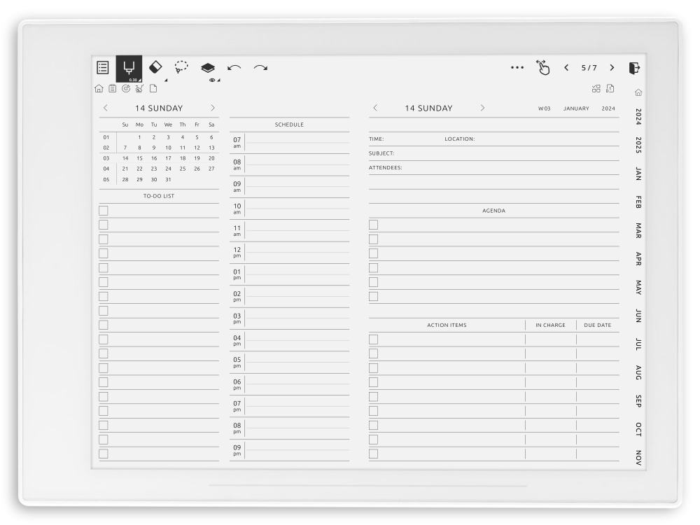 Supernote Notes Download Supernote Meeting Notes Hyperlinked PDF