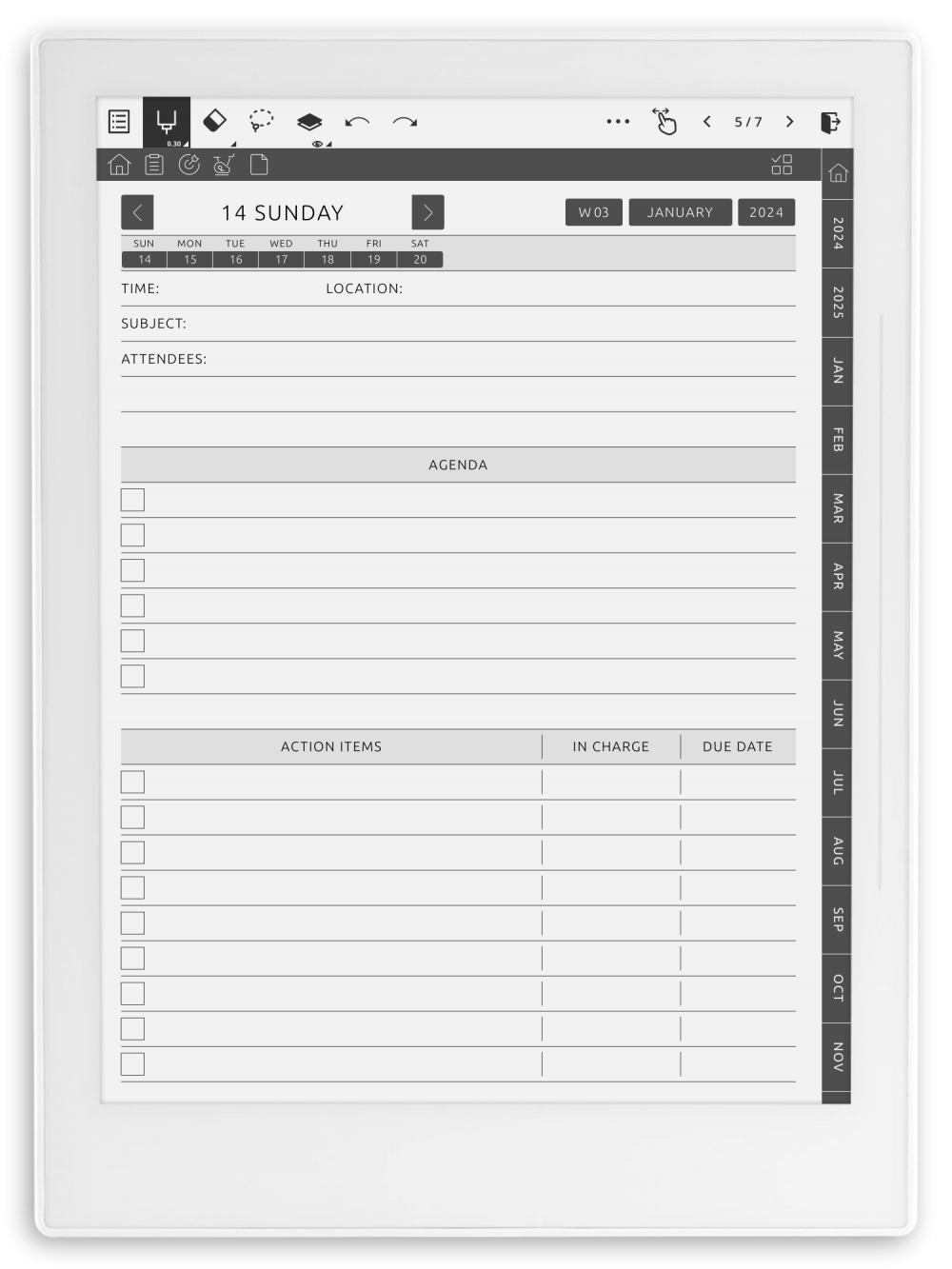 Download Supernote Meeting Notes Hyperlinked PDF