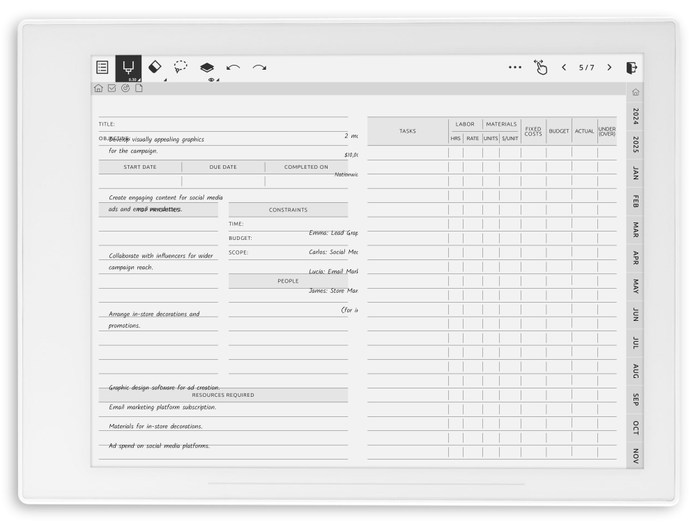 Download Supernote Project Planner Hyperlinked PDF