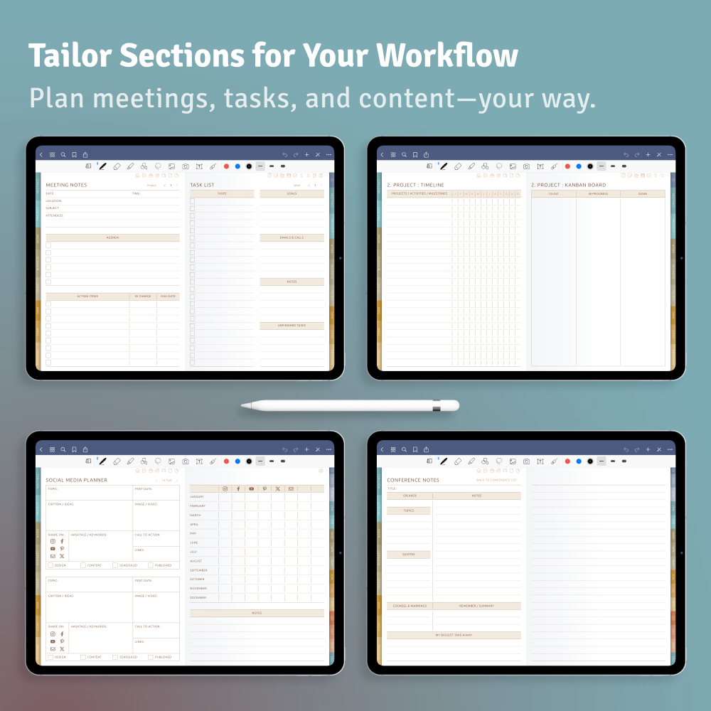 Daily Productivity Digital Planner (Light Theme) - Download for iPad ...