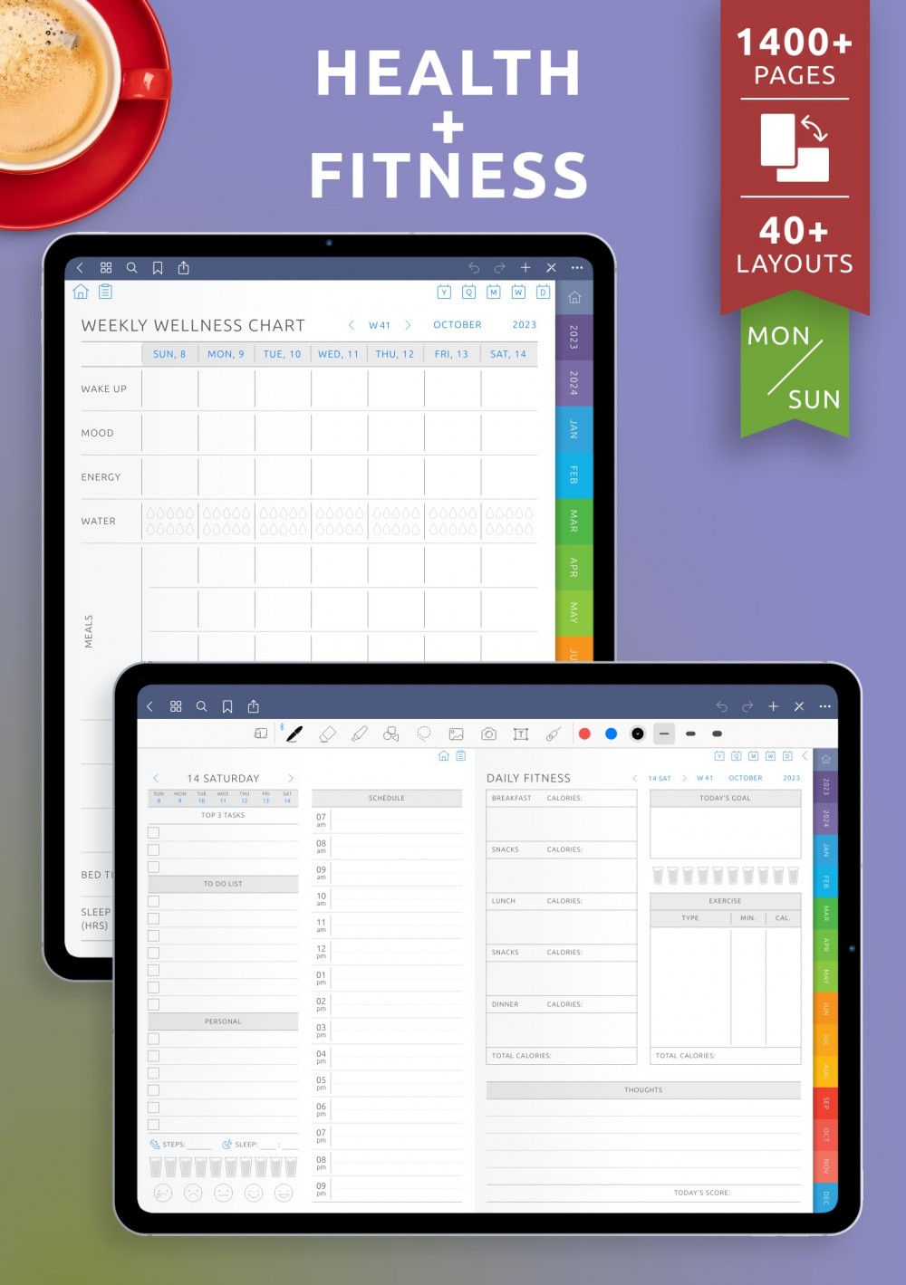 Digital Health & Fitness Planner – Track Wellness & Goals