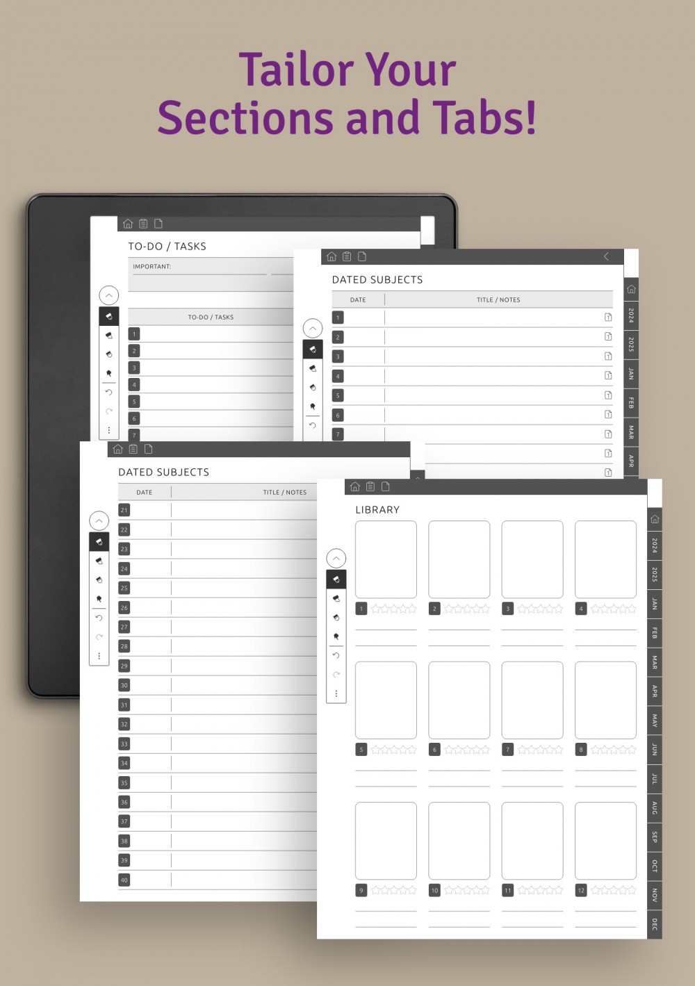 Kindle Scribe Daily Journal – Customizable Planner with Hyperlinked PDF