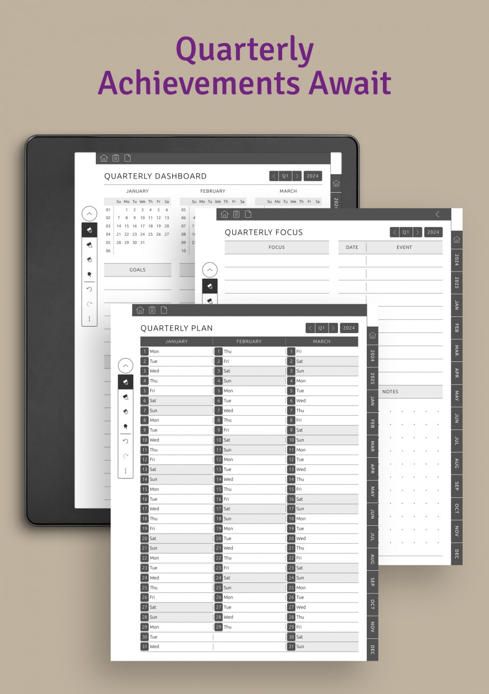 Kindle Scribe Daily Journal – Customizable Planner with Hyperlinked PDF