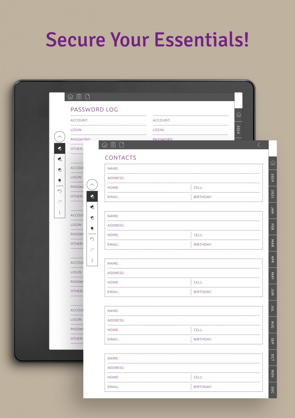 Kindle Scribe Daily Journal – Customizable Planner with Hyperlinked PDF