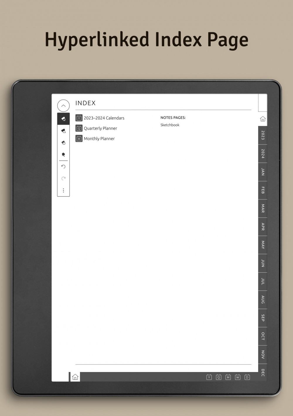 Kindle Scribe Daily Notes & Sketchbook | Hyperlinked PDF Planner