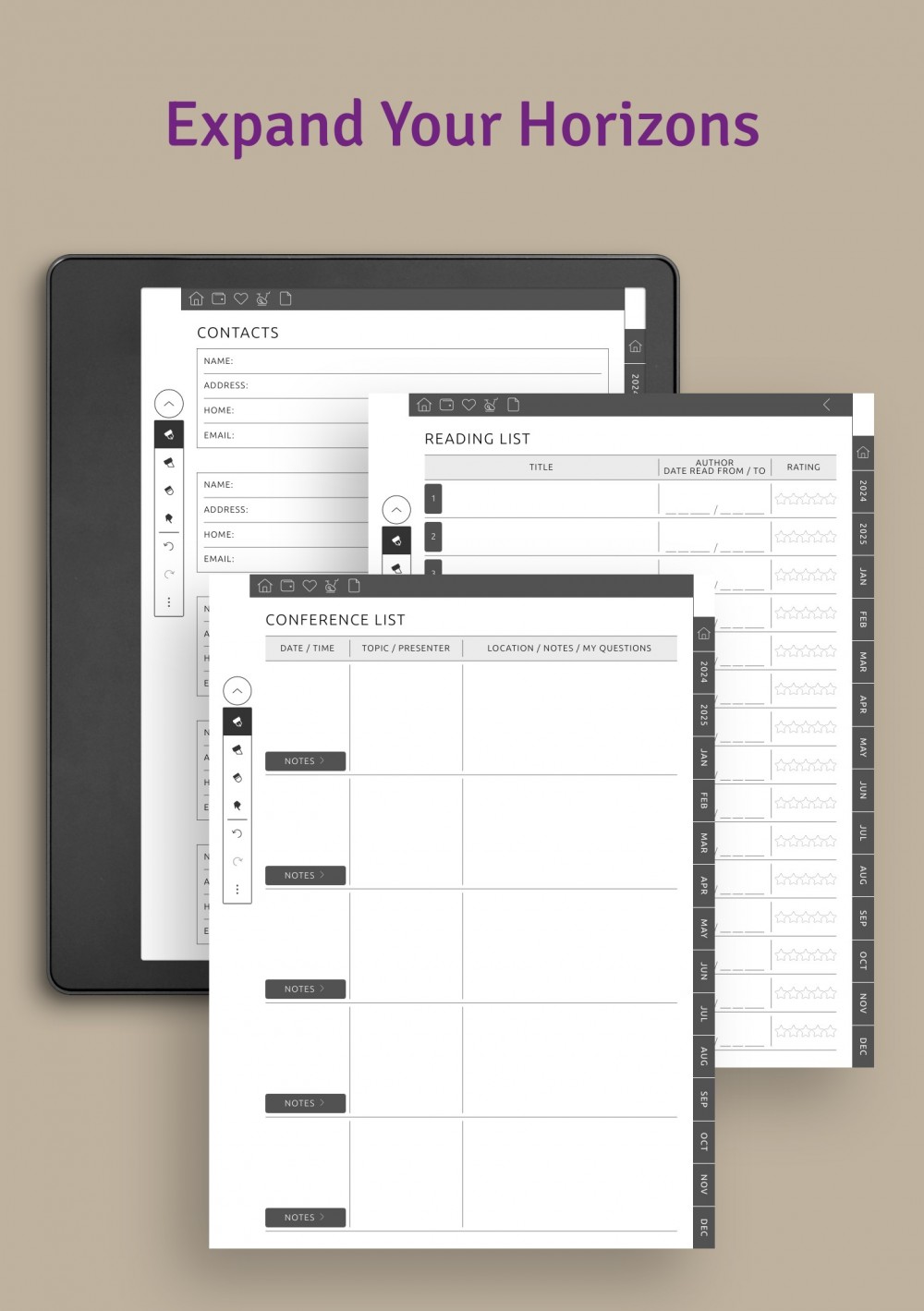 Download Kindle Scribe Monthly Planner Hyperlinked PDF