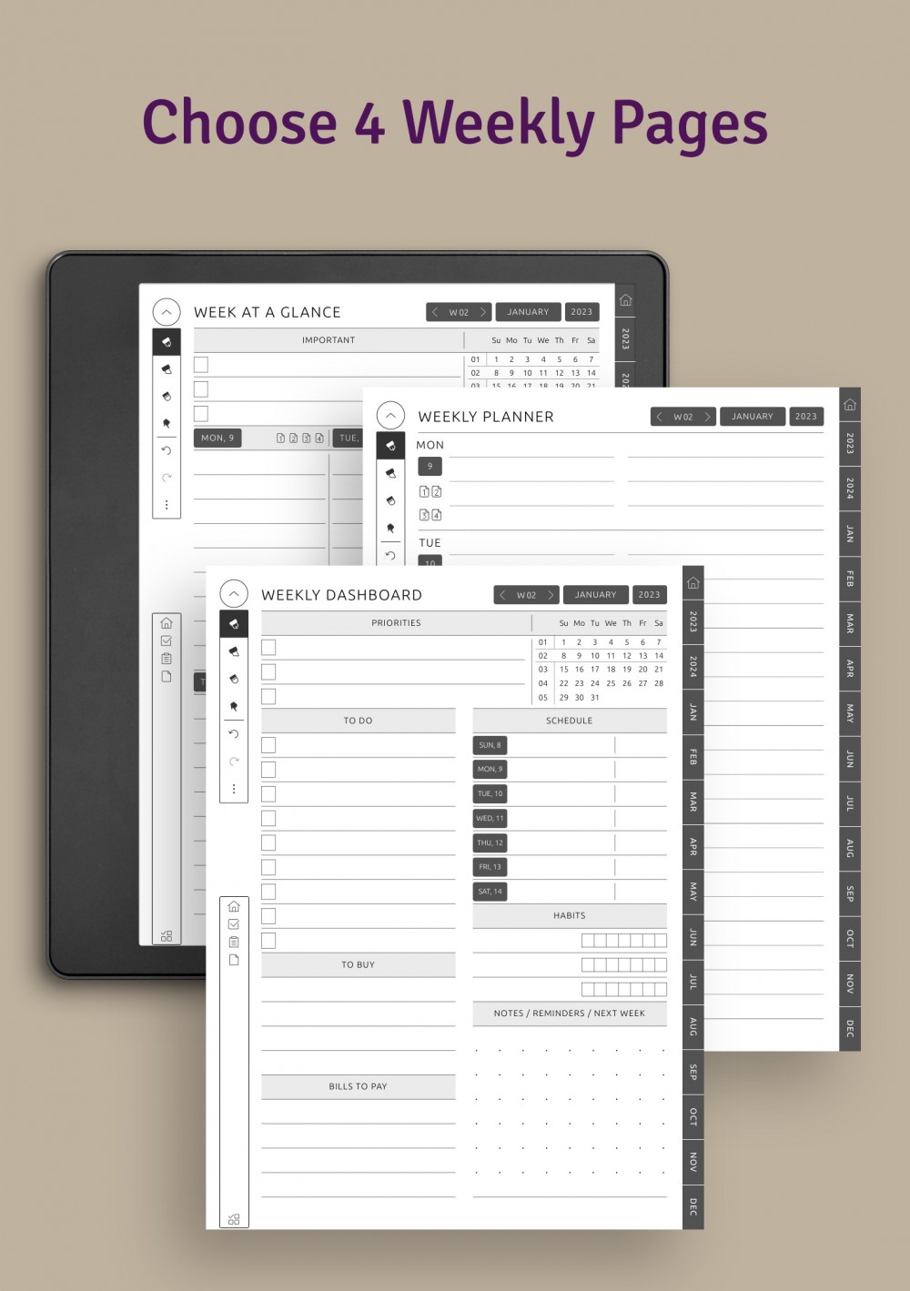 Download Kindle Scribe Ultimate Planner Hyperlinked PDF