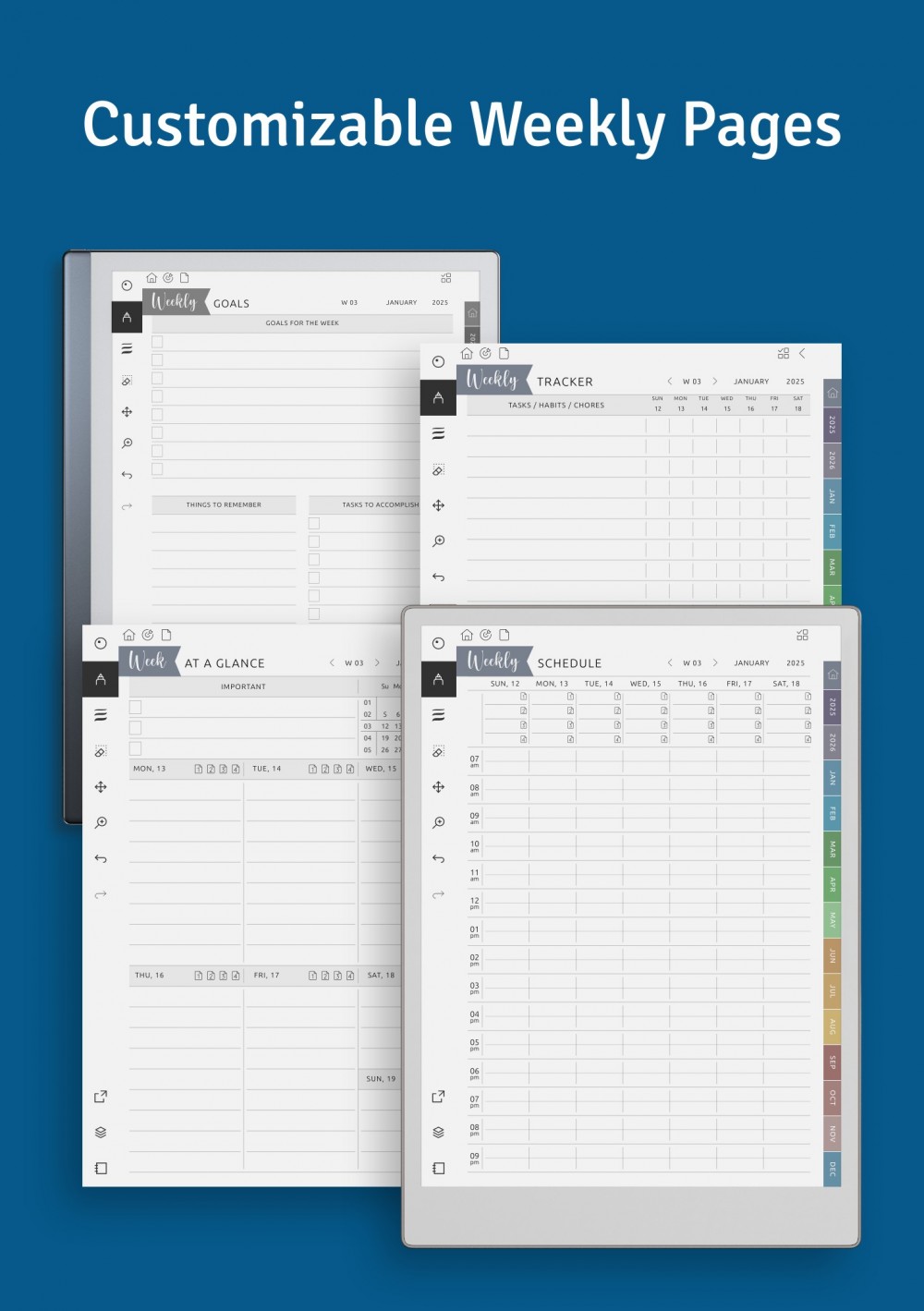 2026 - 2027 Pomodoro Planner for reMarkable - Download Hyperlinked PDF
