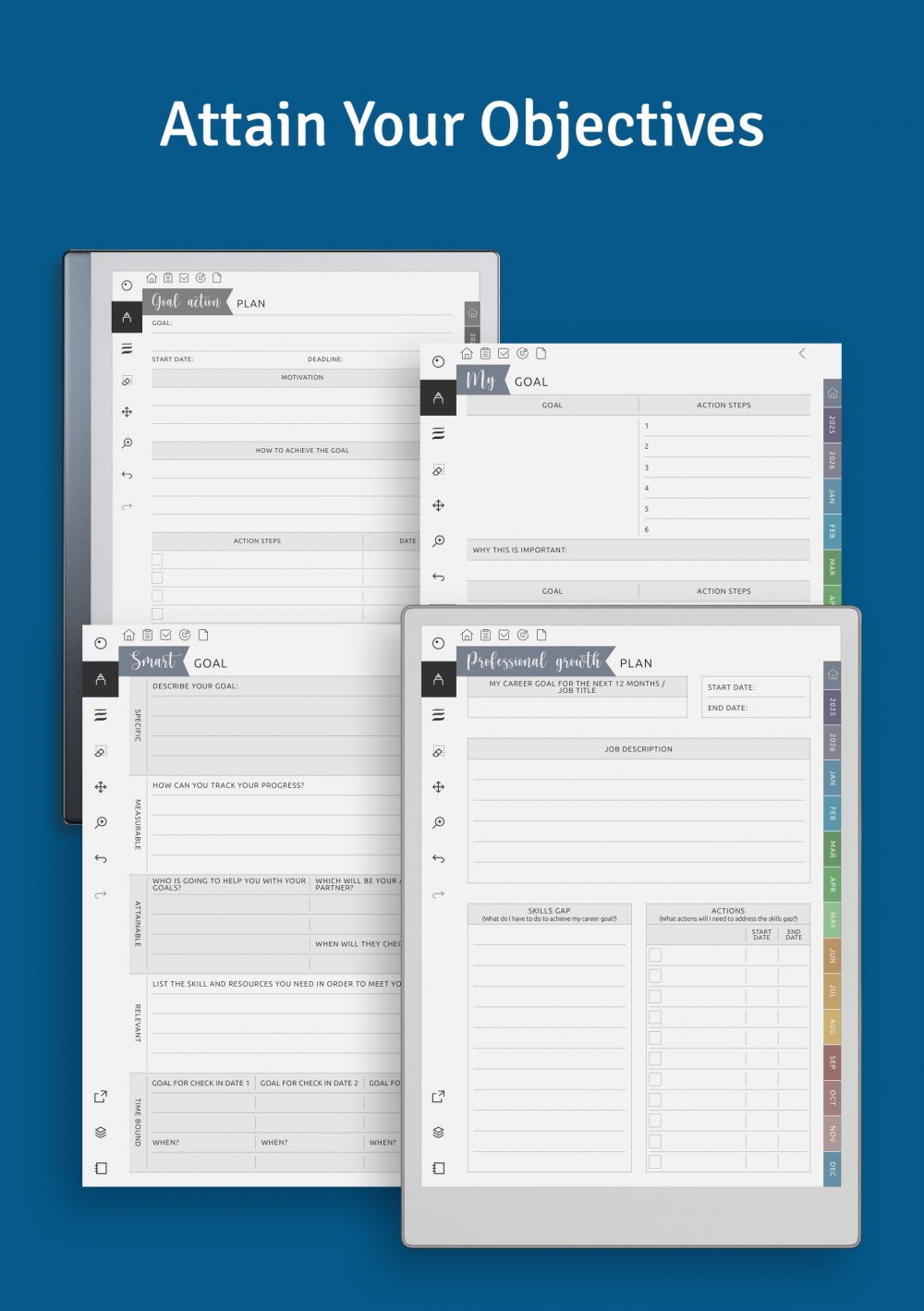 Project Planner for reMarkable - Download Hyperlinked PDF