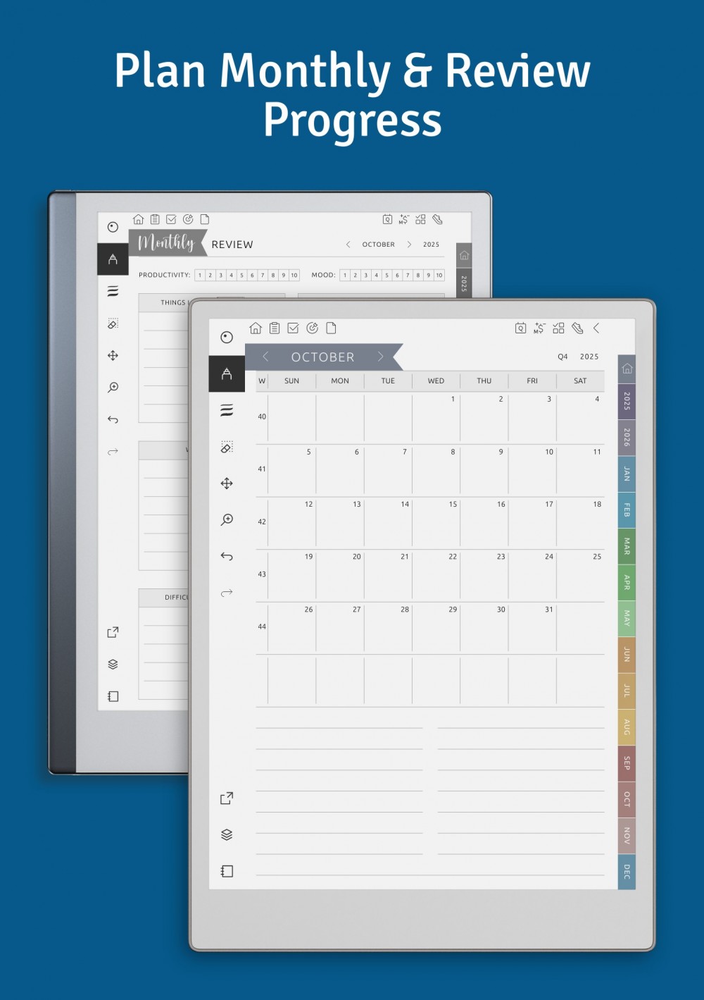 Project Planner for reMarkable - Download Hyperlinked PDF
