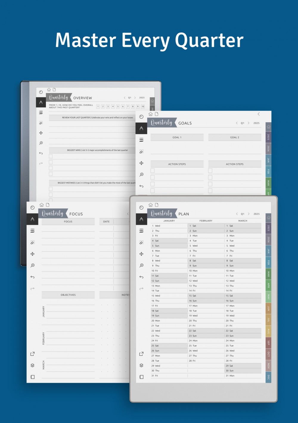 Weekly To-Do planner for reMarkable - Customizable Hyperlinked PDF