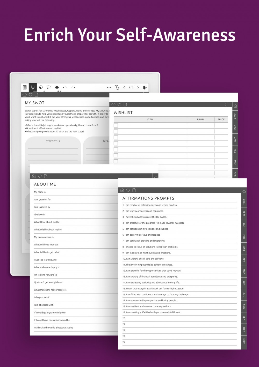 Download Diary Planner PDF for Supernote A5 X & A6 X