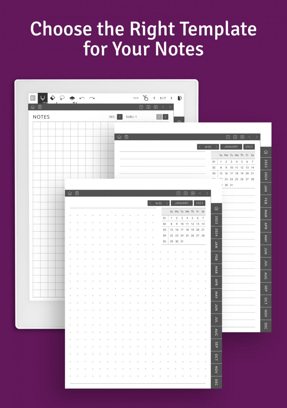 Download Supernote A5 X & A6 X Weekly Planner Hyperlinked PDF