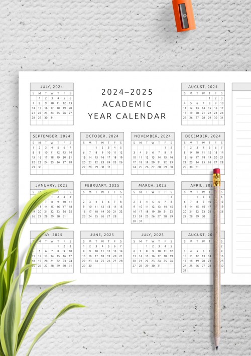 2024 Academic Year Calendar Template