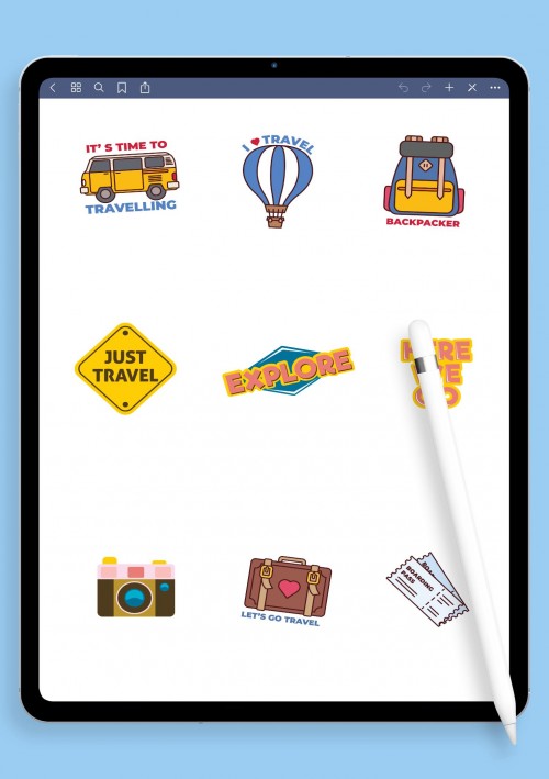 Backpackers Travel Stickers for iPad