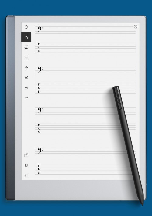 reMarkable Bass + 6-String TAB (Single Staff)