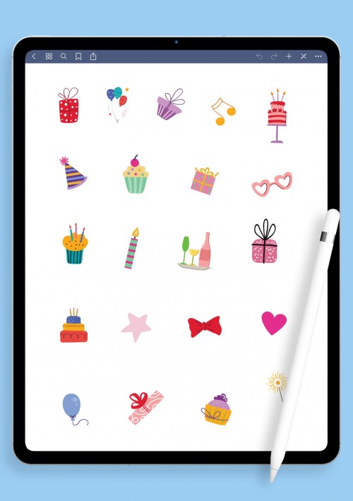 Birthday Party Sticker Pack for iPad / Android