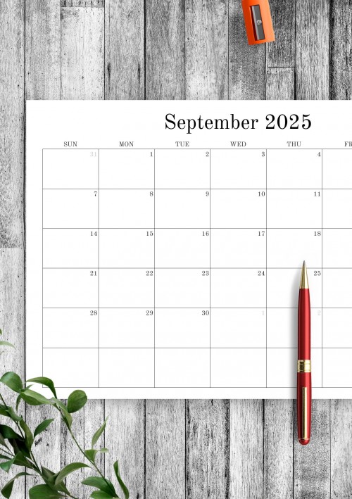 September 2025 Blank Calendar