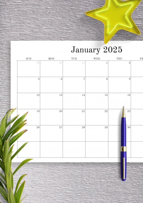 January 2025 Blank Calendar