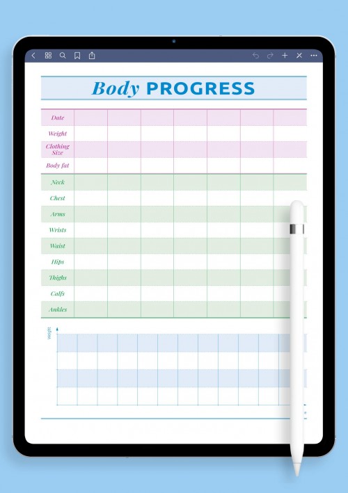 GoodNotes Body Progress Template