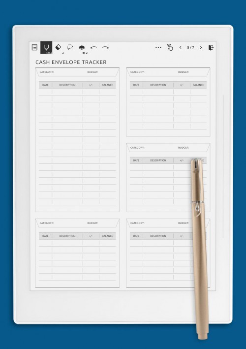 Cash Envelope Tracker for Supernote