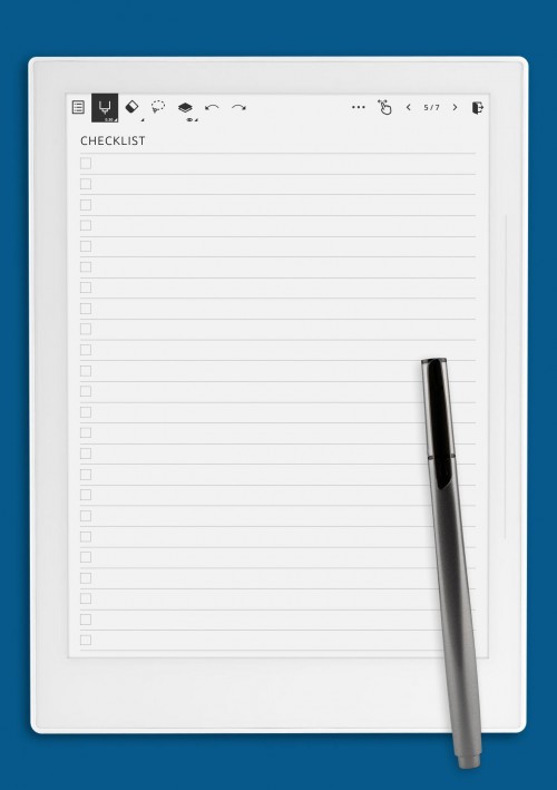 Supernote A6X Checklist Template