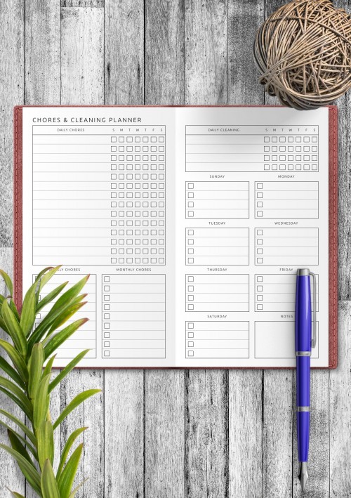 Travelers Notebook -  Chores & Cleaning Planner