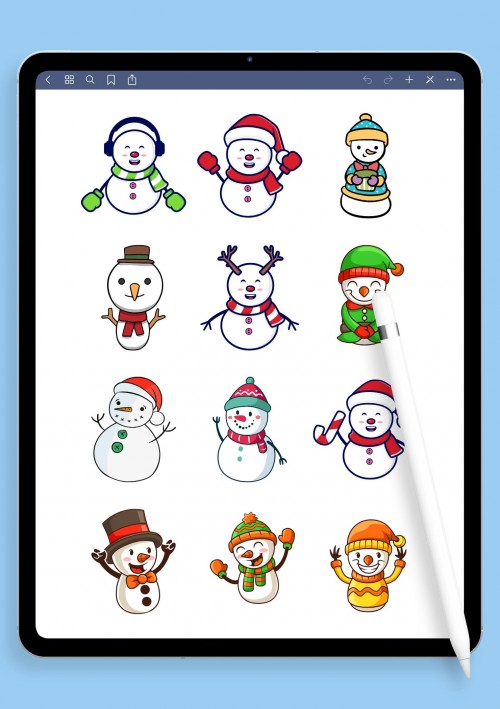 Christmas Snowman Stickers for iPad