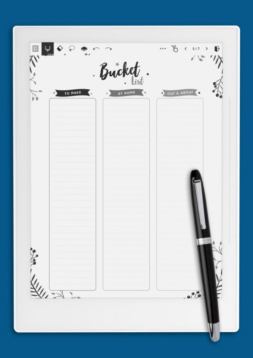 Christmas Style - Bucket List Template for Supernote A5X