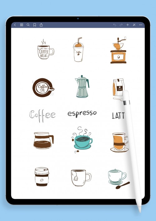 Coffee Break Sticker Pack for iPad