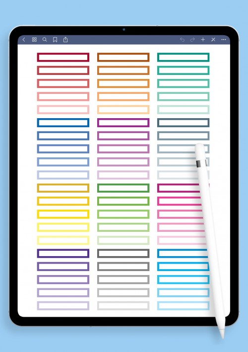 Colorful Rectangles - 60-in-1 Digital Sticker Pack for iPad
