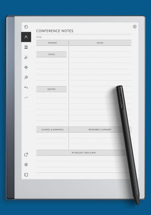 reMarkable Conference Notes Template