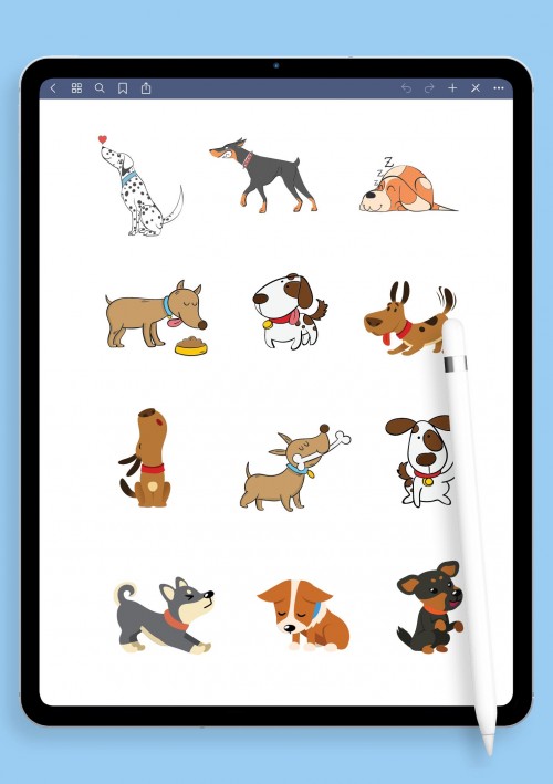 Cool Dogs Sticker Pack for iPad / Android: GoodNotes, Notability, Samsung Notes